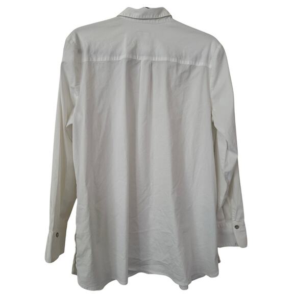 J Jill Classic White Shirt Collection Lightweight Long Sleeve Shell ButtonDown-M - Picture 2 of 6